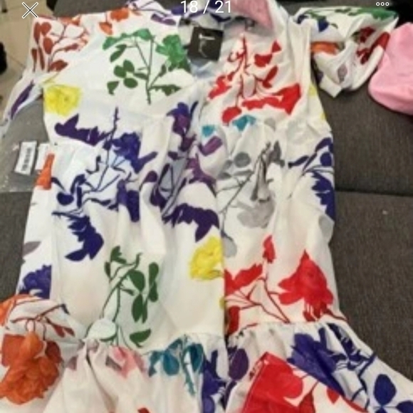 Glamorous Rainbow Floral Maxi Off the Shoulder Formal Gown - Picture 10 of 11